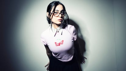 La cantante Chiara fotografiada en un hotel de Madrid.
