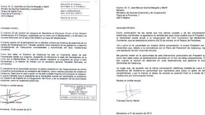 Cartas entre la Generalitat y el Gobierno.