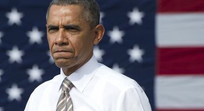 Barack Obama, durante su discurso en Rockville (Maryland).