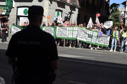 Concentraci&oacute;n de vigilantes del Ministerio de Defensa el pasado d&iacute;a 13 en Madrid. 