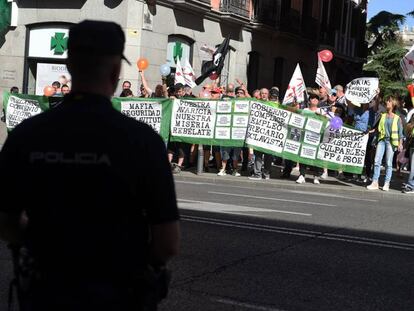 Concentraci&oacute;n de vigilantes del Ministerio de Defensa el pasado d&iacute;a 13 en Madrid. 