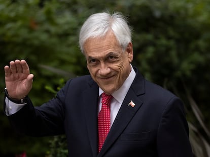 O presidente do Chile, Sebastián Piñera, durante uma visita diplomática à Inglaterra, em 10 de setembro.