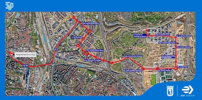 Recorrido de la futura línea de autobús que conectará los Valdebebas, Sanchinarro y Las Tablas con el Ramón y Cajal.