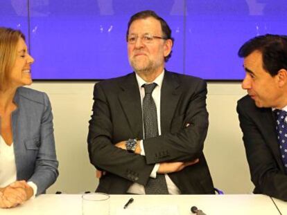 Dolores de Cospedal, Mariano Rajoy i Martínez Maíllo aquest dijous.