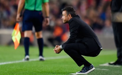 Luis Enrique, durant un partit d'aquesta temporada.