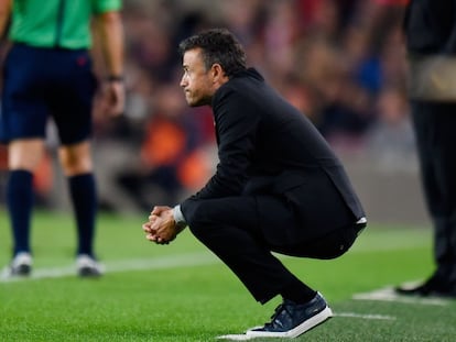 Luis Enrique, durante um jogo desta temporada.