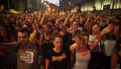 Manifestación en el centro de Barcelona