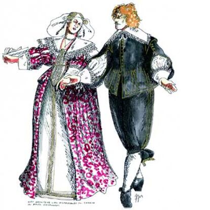 Dibujo para el musical que se representará en el teatro Carré de Amsterdam (de izquierda a derecha).