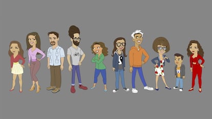 Los personajes del capítulo animado de 'One Day at a Time'.