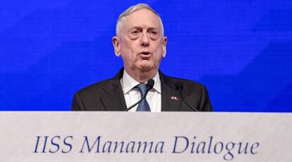 James Mattis, este sábado en Manama (Bahréin)