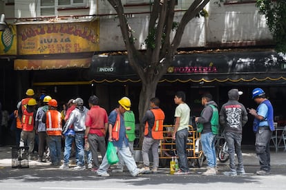 Trabajadores de la construccin, en Ciudad de Mxico, en febrero de 2019.