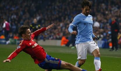 Silva, en un partido del Manchester City contra el CSKA