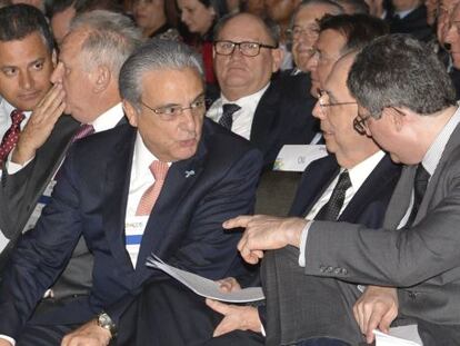 Robson Braga, Meirelles e Levy, no encontro da CNI.
