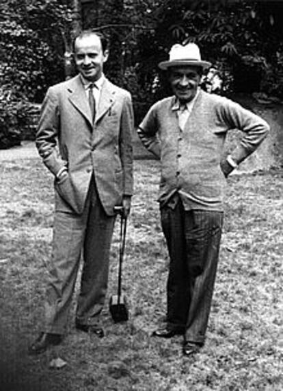 José Ortega Spottorno y su padre, José Ortega y Gasset, en Sintra (Portugal) en 1943.