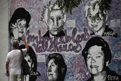 El mural dedicado a seis mujeres referentes del distrito de Villa de Vallecas.