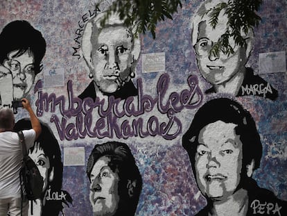 El mural dedicado a seis mujeres referentes del distrito de Villa de Vallecas.