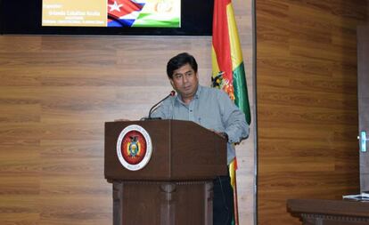 Orlando Ceballos, durante una conferencia. 