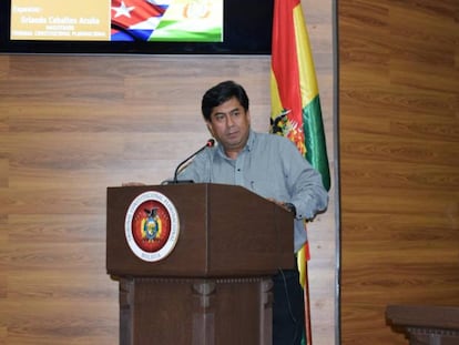 Orlando Ceballos, durante una conferencia. 