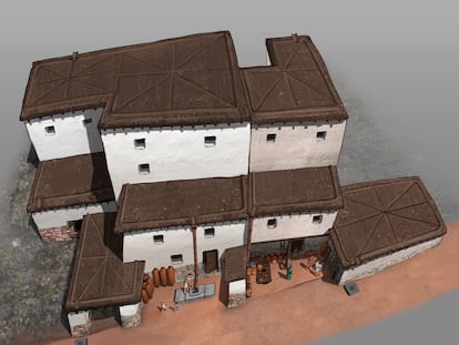 Reconstrucción digital de vivienda íbera del poblado del cerro de la Cruz (Almedinilla, Córdoba).