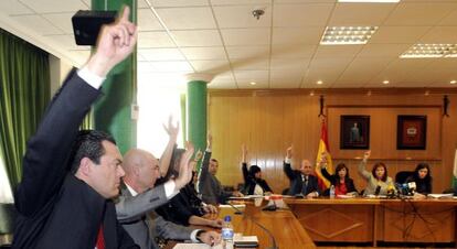 Votación de la moción de censura en Armilla.