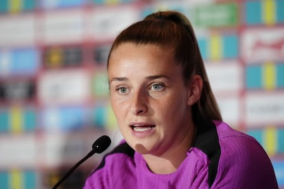 La futbolista Ella Toone, en una rueda de prensa durante la Eurocopa.