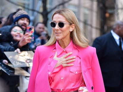 NEW YORK, NY - MARCH 07:  Celine Dion seen on the streets of Lower Manhattan on March 7, 2020 in New York City.  (Photo by James Devaney/GC Images)
