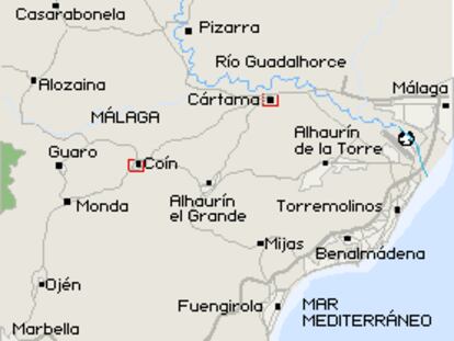 Inundaciones en la ribera del río Guadalhorce, Málaga