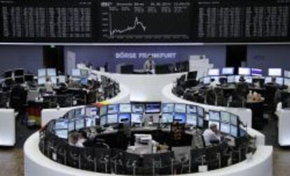 La cl&aacute;sica imagen de Reuters de la Bolsa de Fr&aacute;ncfort. 