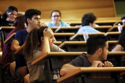 Prueba de selectividad en la Universidad Complutense de Madrid, el pasado día 10 de junio.