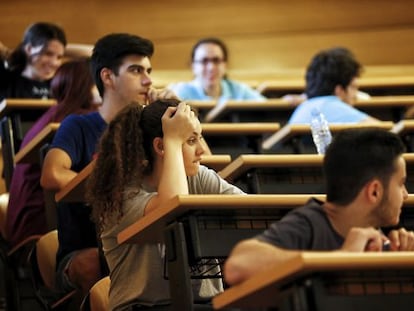 Prueba de selectividad en la Universidad Complutense de Madrid, en junio pasado.