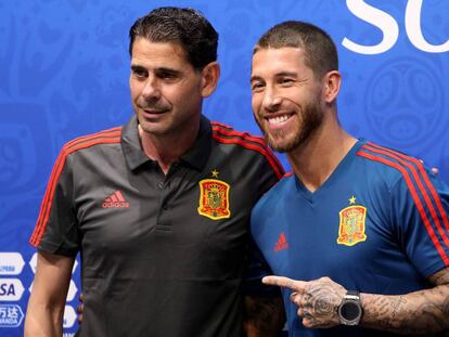 Ramos junto a Hierro en la rueda de prensa de este jueves. 