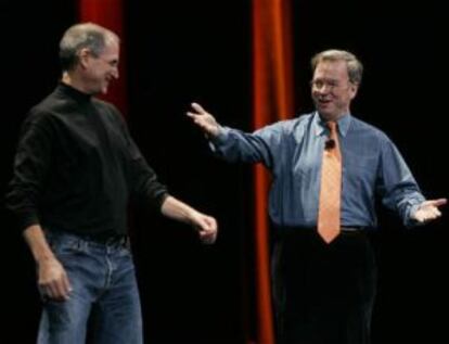 Steve Jobs y Eric Schmidt.