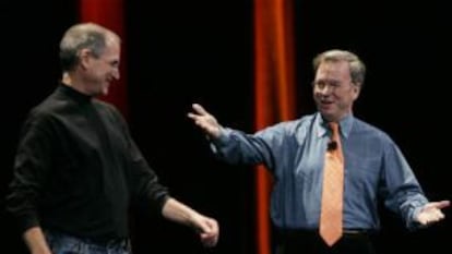 Steve Jobs y Eric Schmidt.