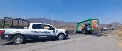 Una patrulla de la policía municipal en Michoacán, el 23 de abril de 2025.