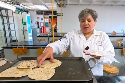 Raquel Gómez, responsable del Laboratorio de Microbiología Industrial de la FES Cuautitlán.
