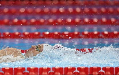 Swimming - World Aquatics Championships - Men 200m Medley - Semifinals - World Aquatics Championships Arena, Singapore - July 30, 2025 
France's Leon Marchand in action during semifinal 2 REUTERS/Jeremy Lee