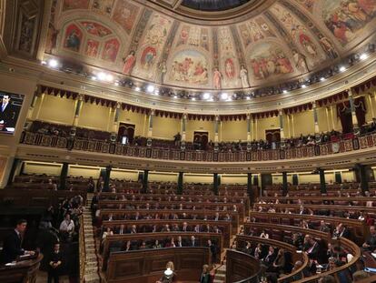 Pedro Sánchez, interviene en el Congreso durante la primera jornada de la sesión de investidura, el pasado sábado.