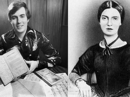 A la izquierda, Mark Hofmann en 1984. A la derecha, Emily Dickinson en 1846.
