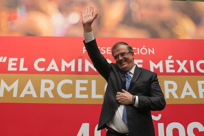 Marcelo Ebrard, en la presentación de su libro "El Camino de México", en el Palacio de Minería.