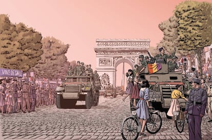 Viñeta del cómic 'Los surcos del azar', de Paco Roca, objeto de una exposición.