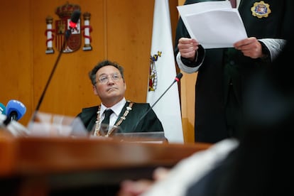 El Fiscal General del Estado, Álvaro García Ortiz, durante el acto de toma de posesión del nuevo fiscal jefe de área de Ferrol y Ortigueira, el 13 de septiembre.