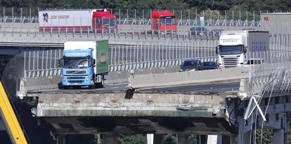 Vista del puente Morandi, en la autopista A10, en G&eacute;nova. 