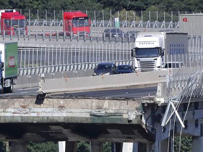 Vista del puente Morandi, en la autopista A10, en G&eacute;nova. 