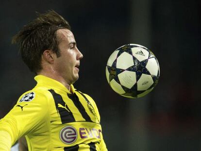 G&ouml;etze durante el partido contra el Shekhtar Donetsk.