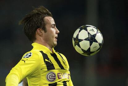 G&ouml;etze durante el partido contra el Shekhtar Donetsk.