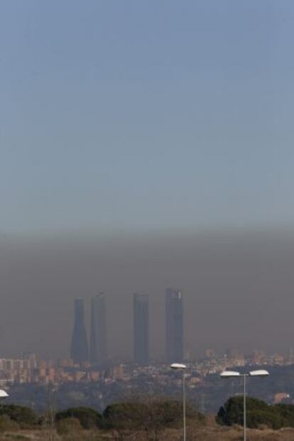 Contaminaci&oacute;n sobre Madrid el pasado 5 de enero. 