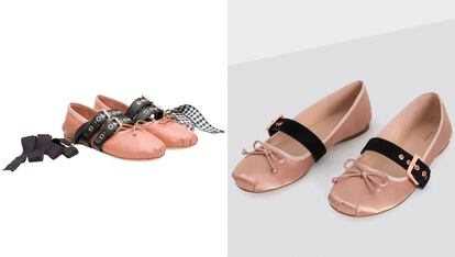 Las bailarinas de Miu Miu fueron una de las piezas más vistas (e imitadas) del año pasado. Parece que los 'clones' tampoco cesan este. Estas son de Pull & Bear y cuestan 19,99 euros.