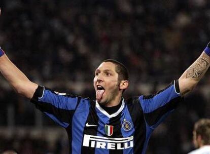 Materazzi celebra un gol con el Inter.