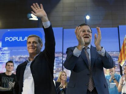 Alberto Fernández Díaz i Mariano Rajoy en un acte a Barcelona.