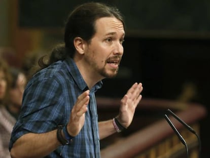 El l&iacute;der de Podemos, Pablo Iglesias, este s&aacute;bado.